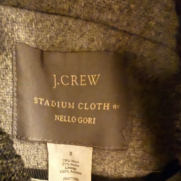 J.Crew Stadium Cloth Wool Coat Gray Double Breasted 2 - Picture 2 of 10